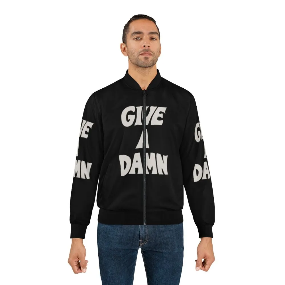 Alex Turner Inspired "Give A Damn" Bomber Jacket