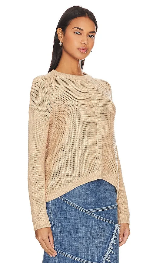 Autumn Cashmere Open Stitch Crew Neck in Tan