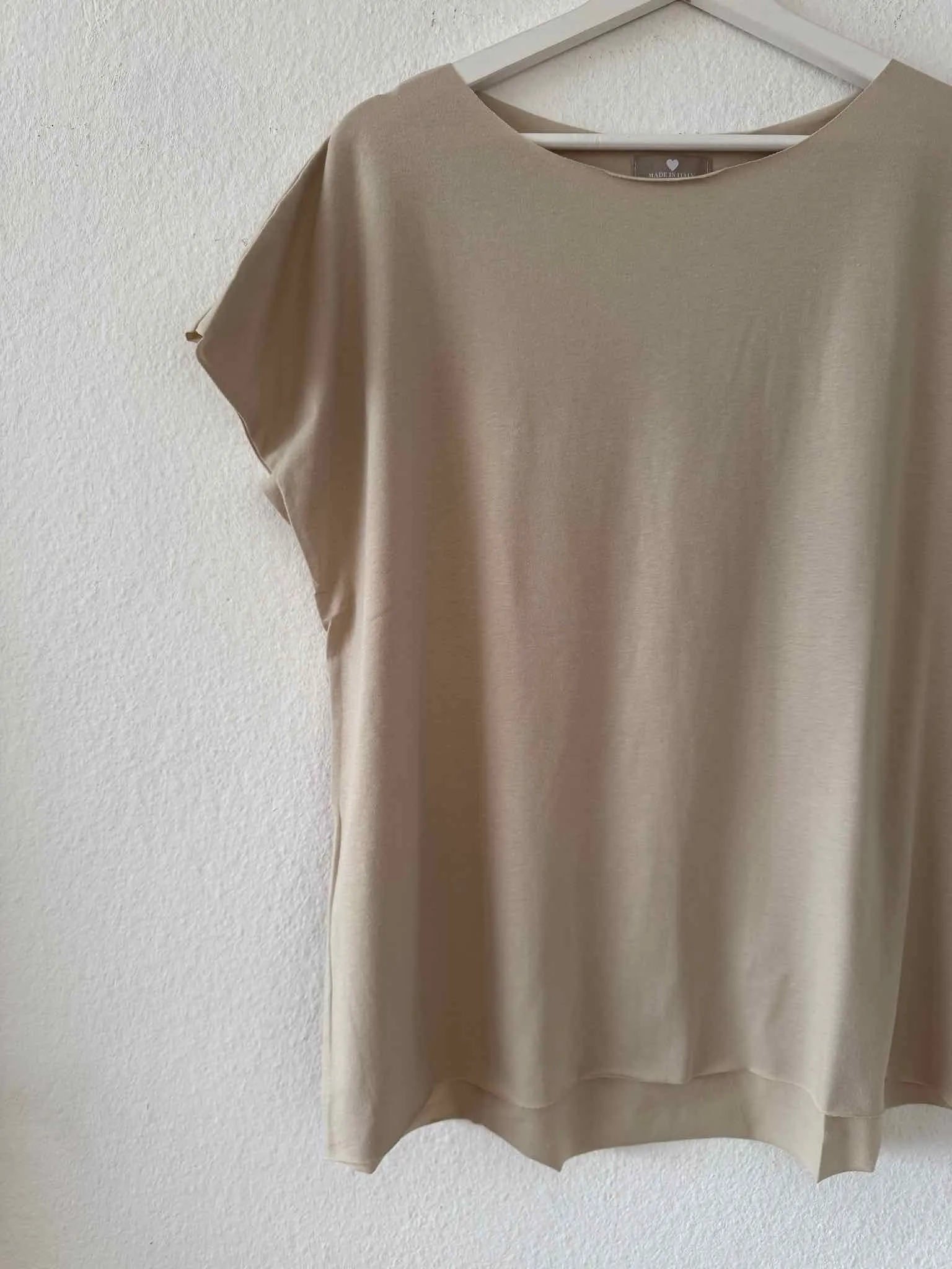 Basic Cutted T-Shirt - Beige