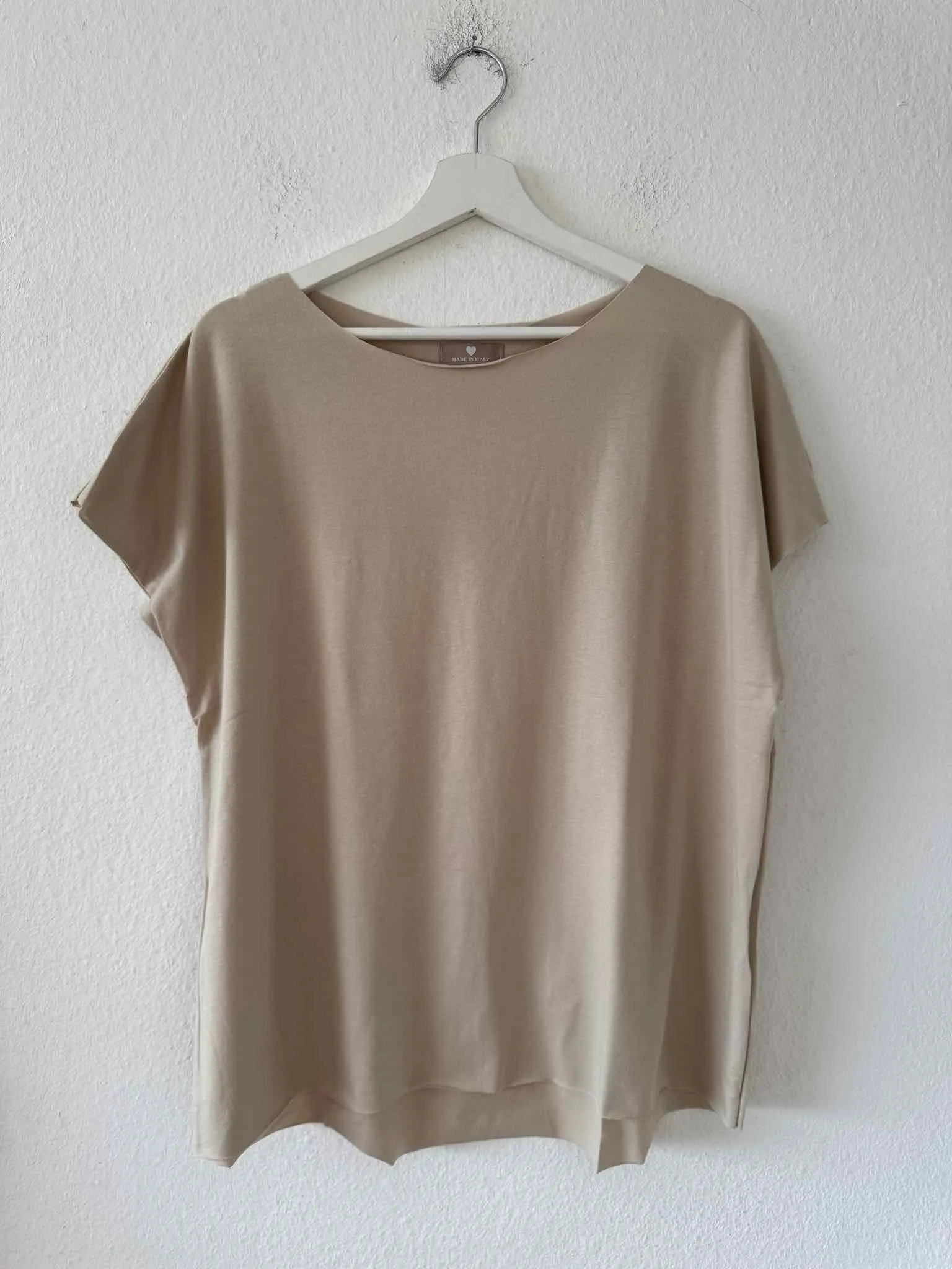 Basic Cutted T-Shirt - Beige