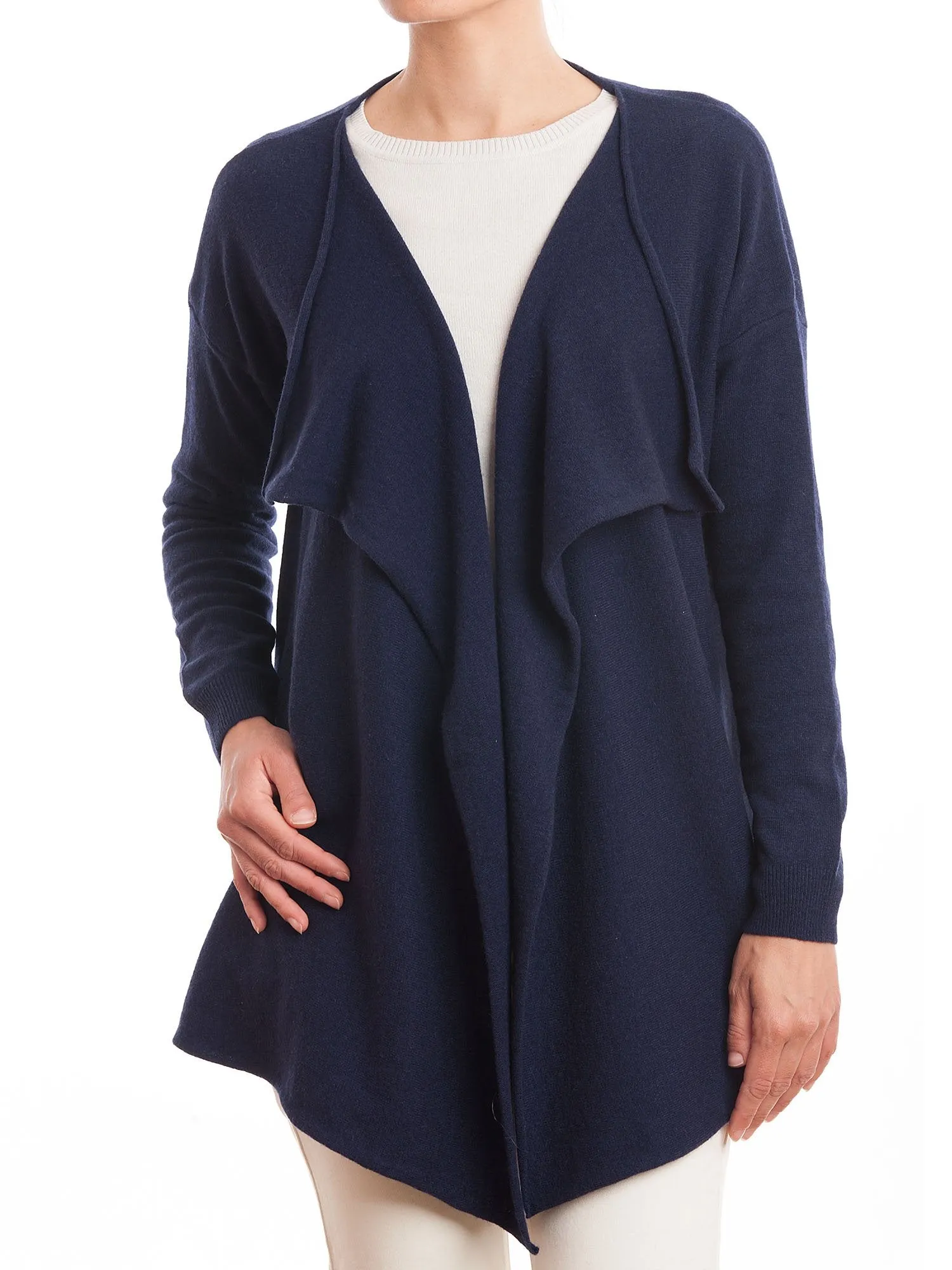 Cardigan asimmetrico misto cashmere