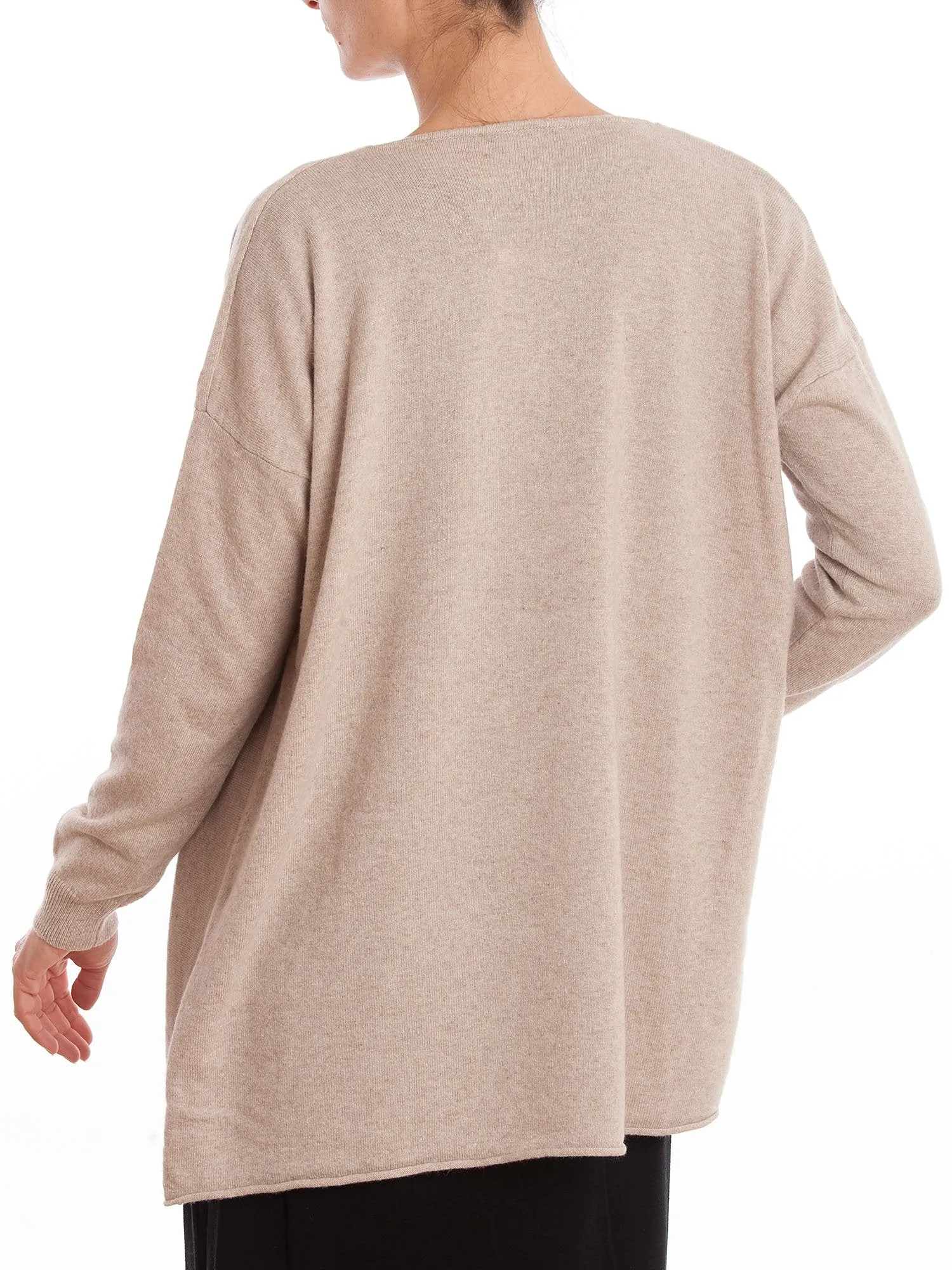 Cardigan asimmetrico misto cashmere