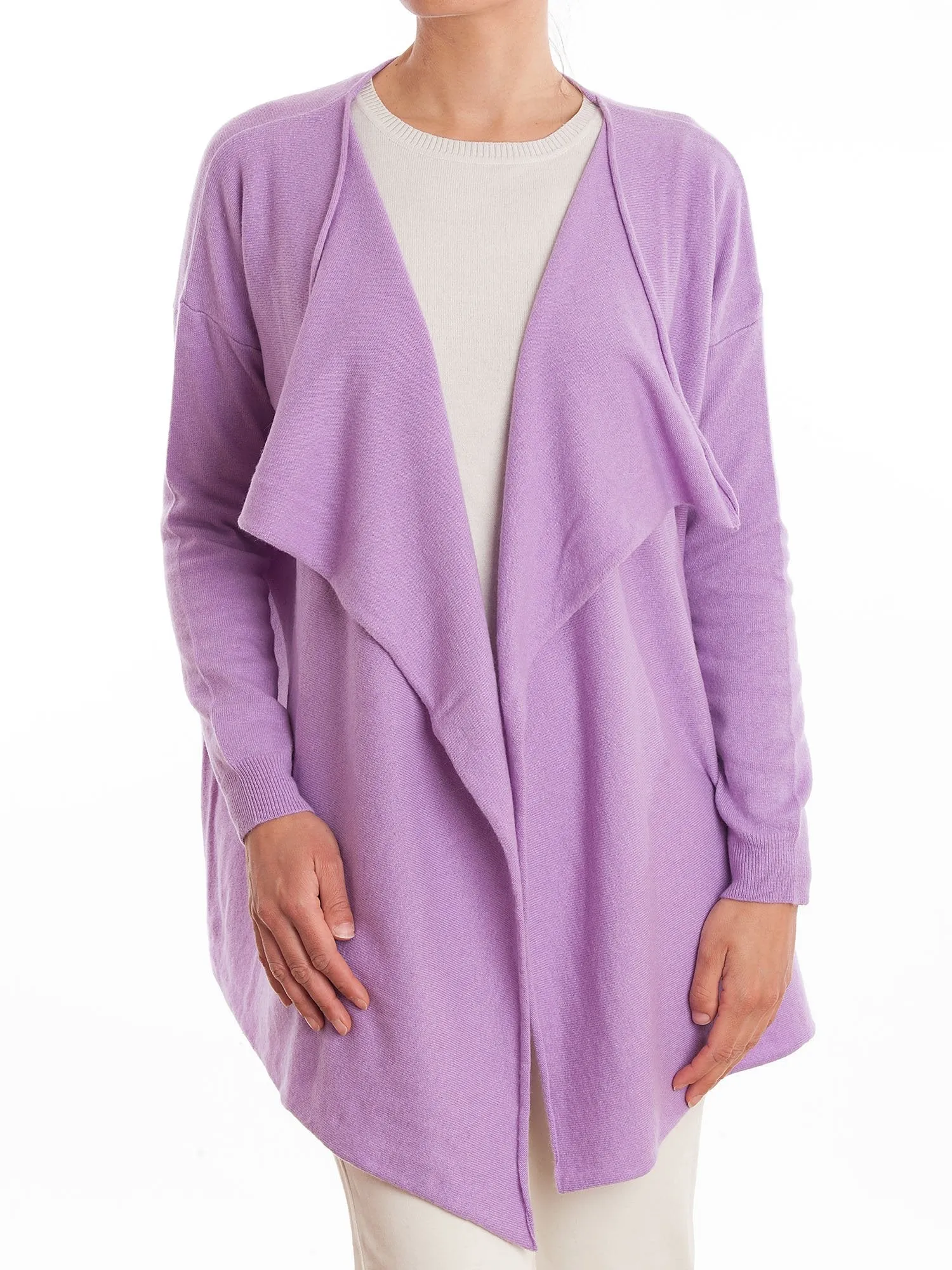 Cardigan asimmetrico misto cashmere