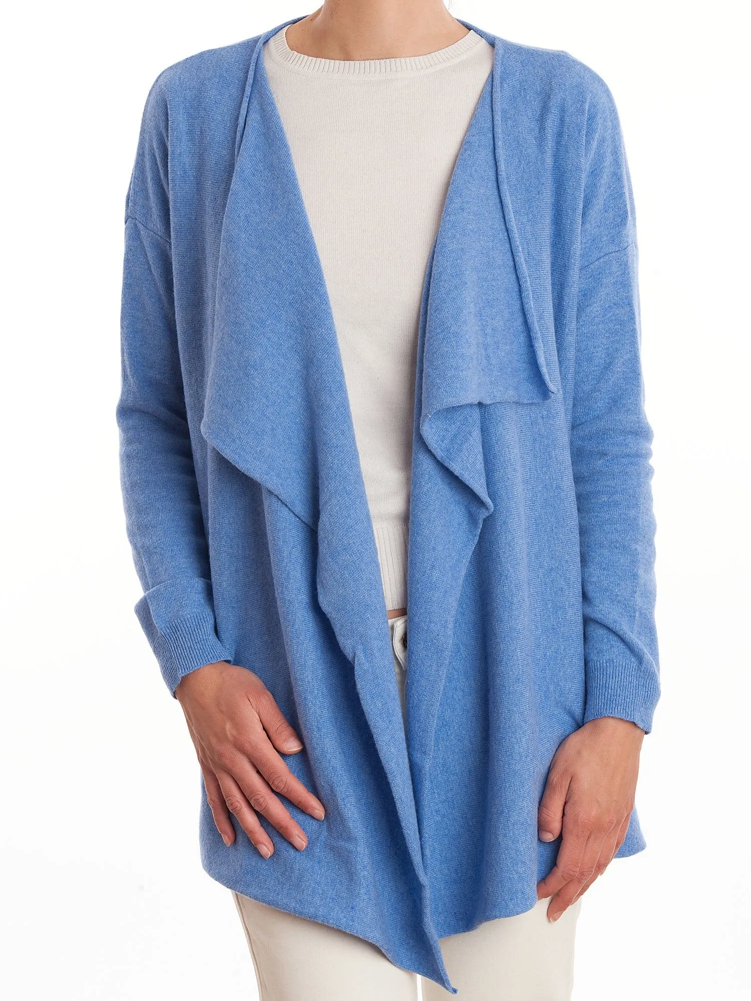 Cardigan asimmetrico misto cashmere