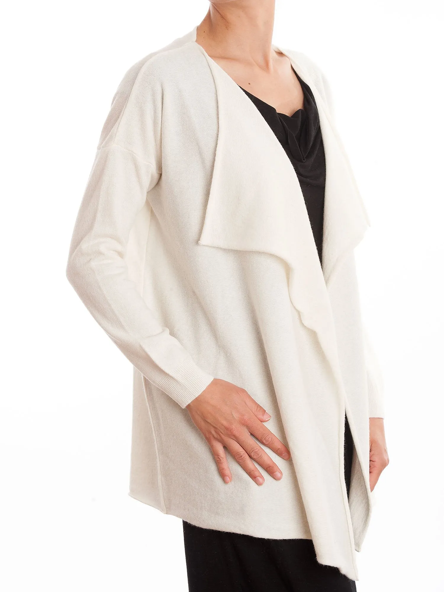 Cardigan asimmetrico misto cashmere