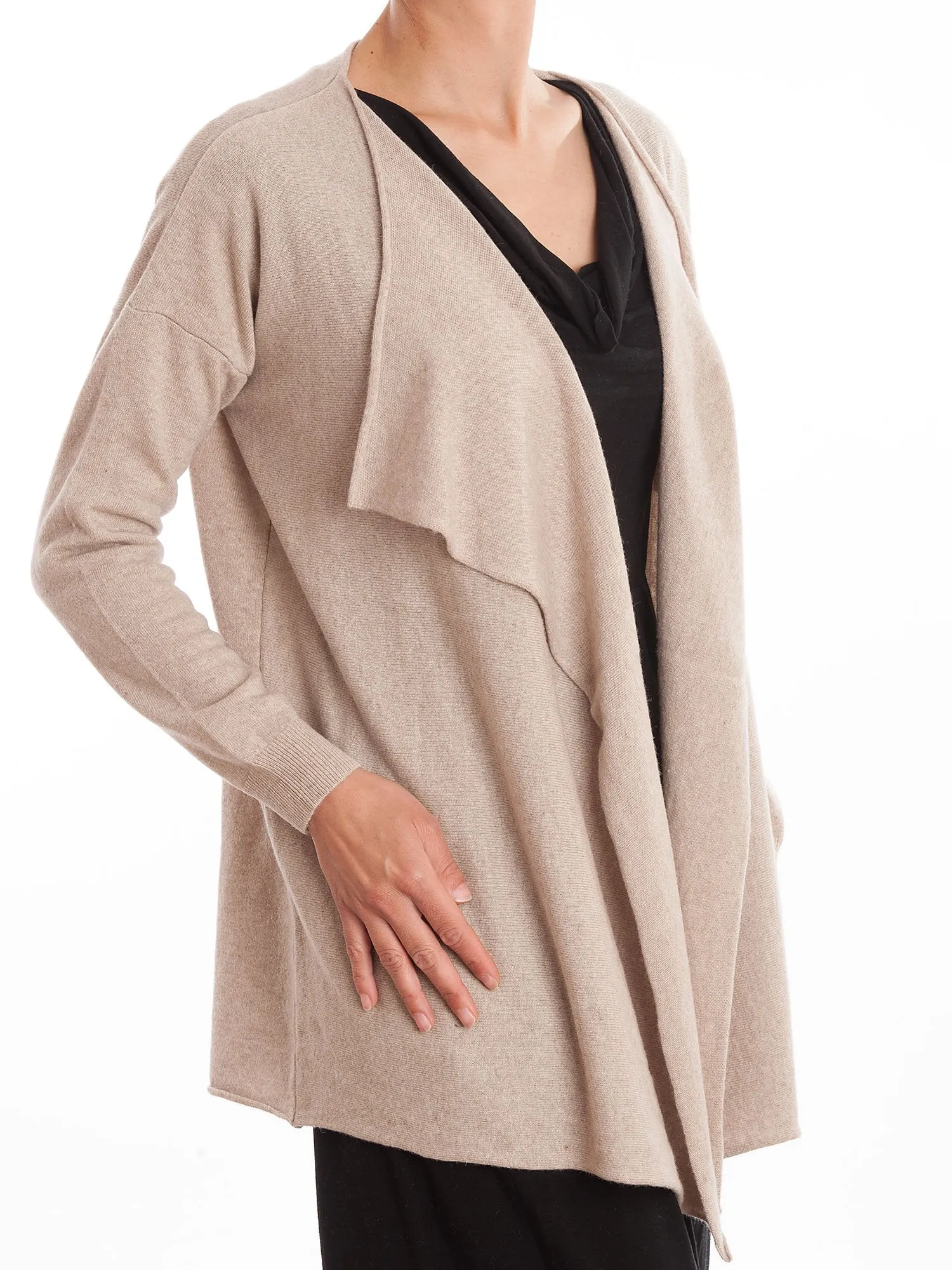 Cardigan asimmetrico misto cashmere