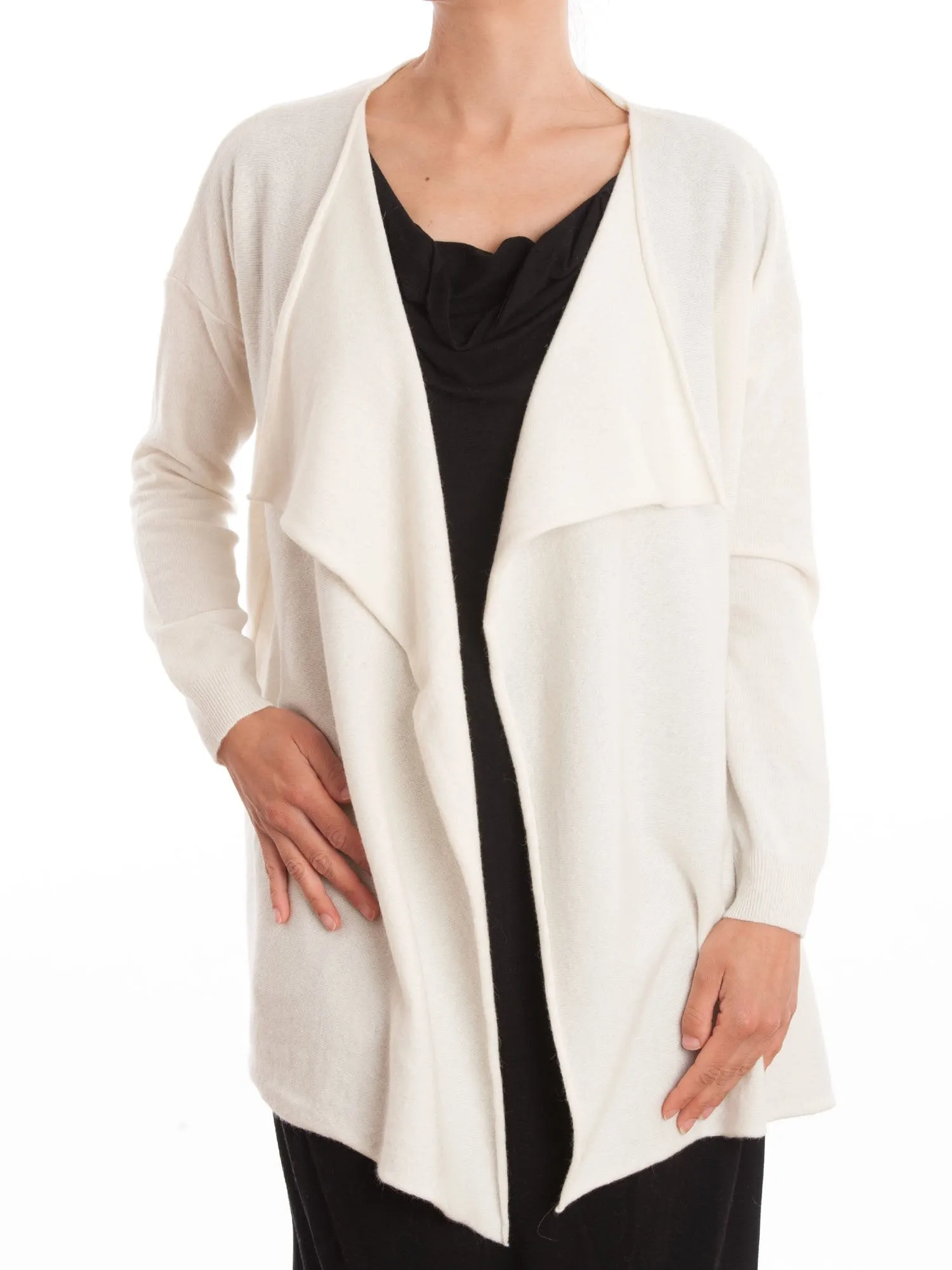 Cardigan asimmetrico misto cashmere