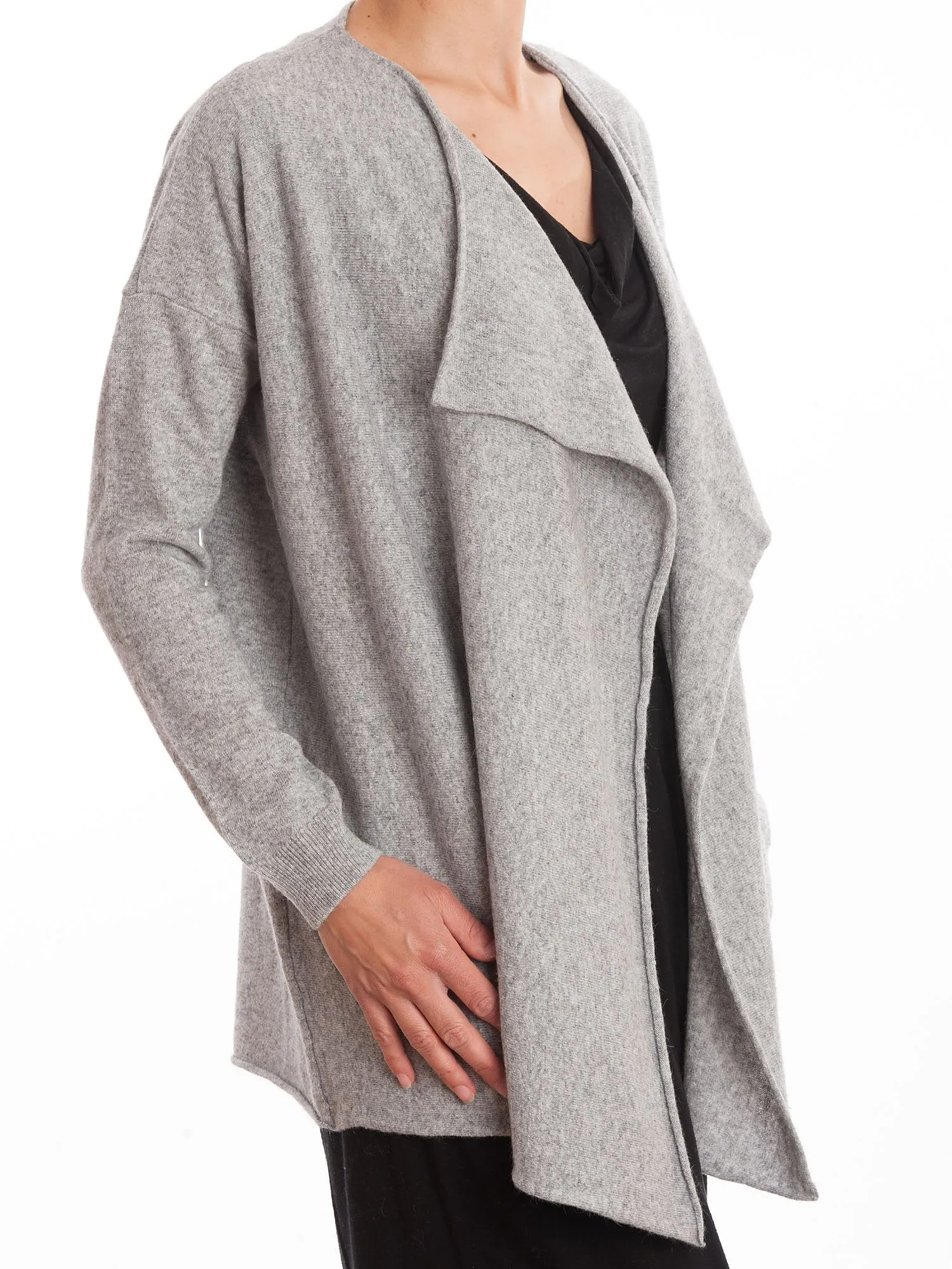 Cardigan asimmetrico misto cashmere