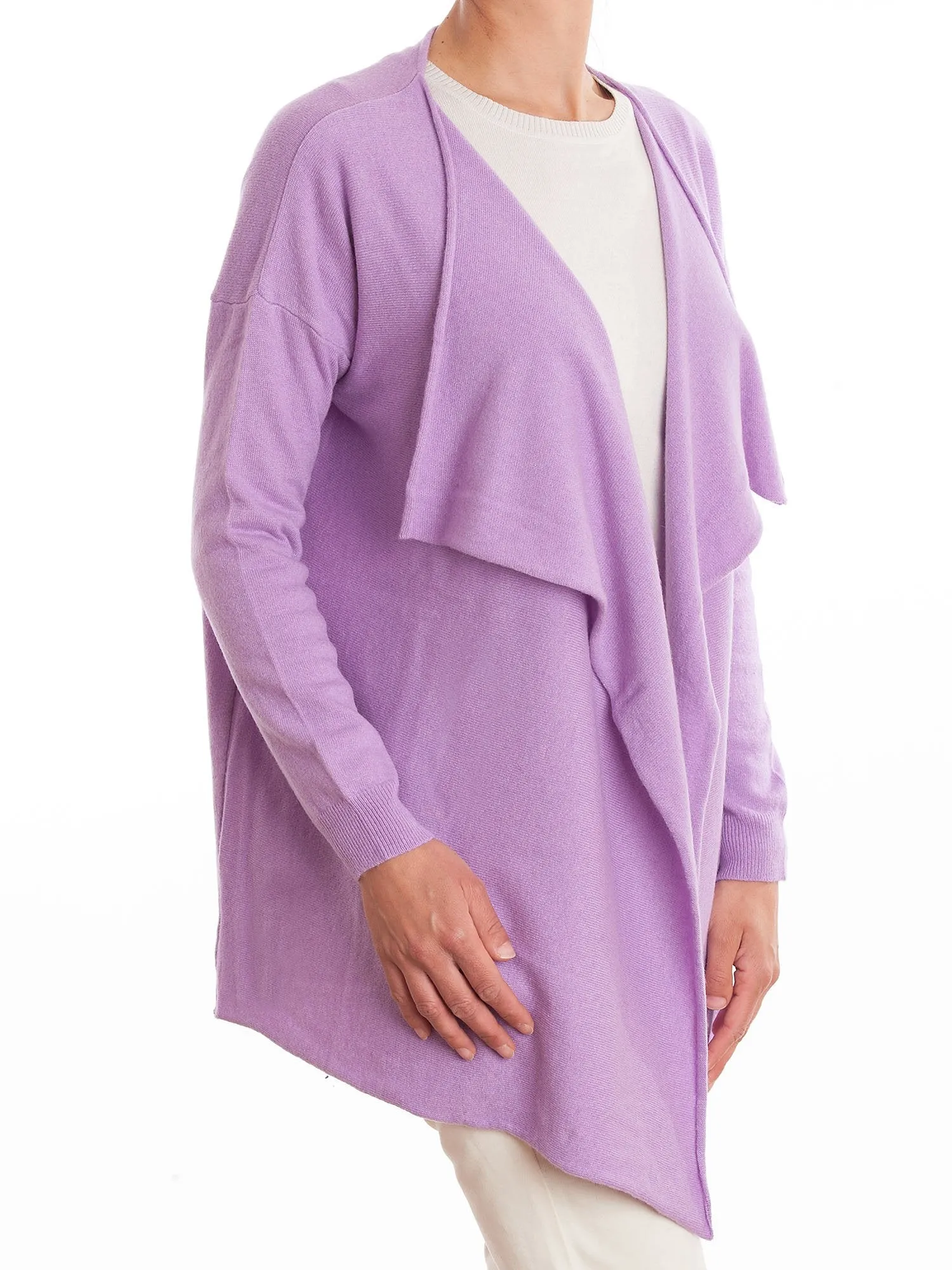Cardigan asimmetrico misto cashmere
