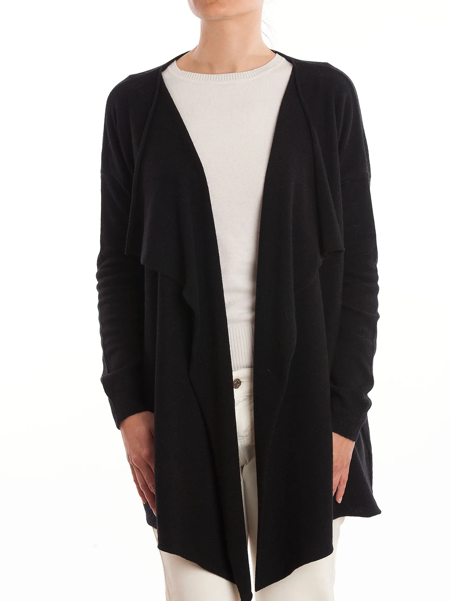 Cardigan asimmetrico misto cashmere