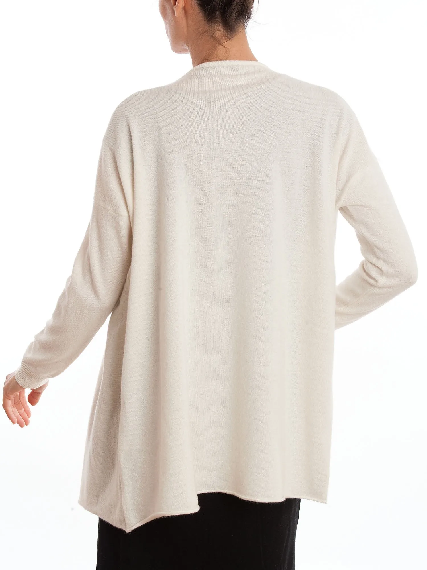 Cardigan asimmetrico misto cashmere