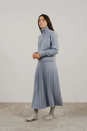 CASHMERE MIX PLISSE SKIRT