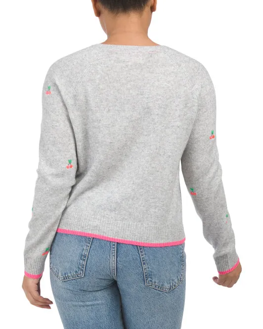 Little Cherry Cashmere Crew Neck Sweater - Brodie Cashmere