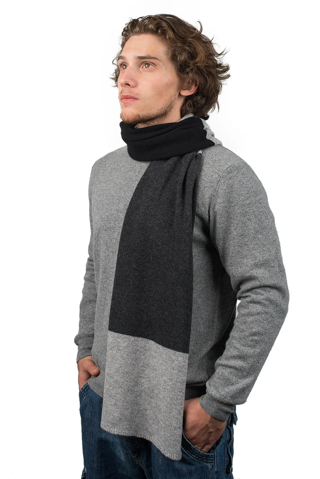 Sciarpa righe 3 colori 100% Cashmere