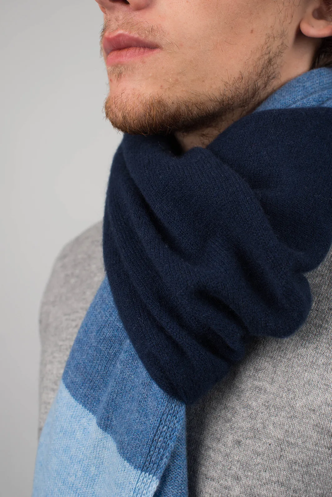 Sciarpa righe 3 colori 100% Cashmere