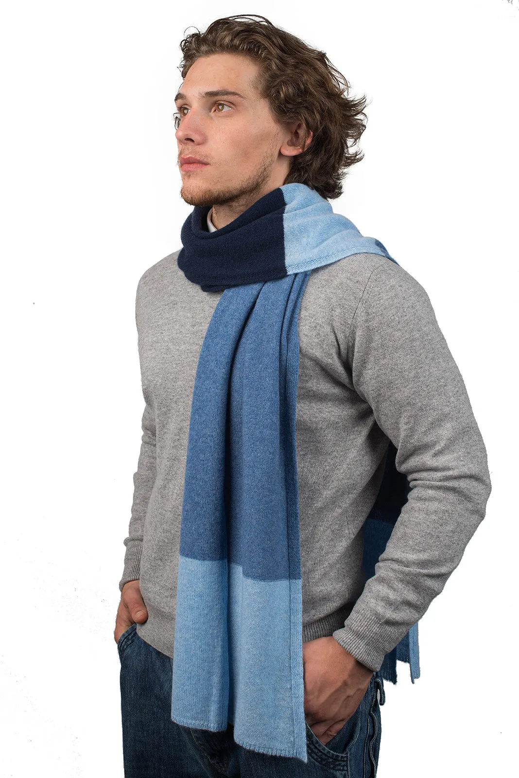 Sciarpa righe 3 colori 100% Cashmere