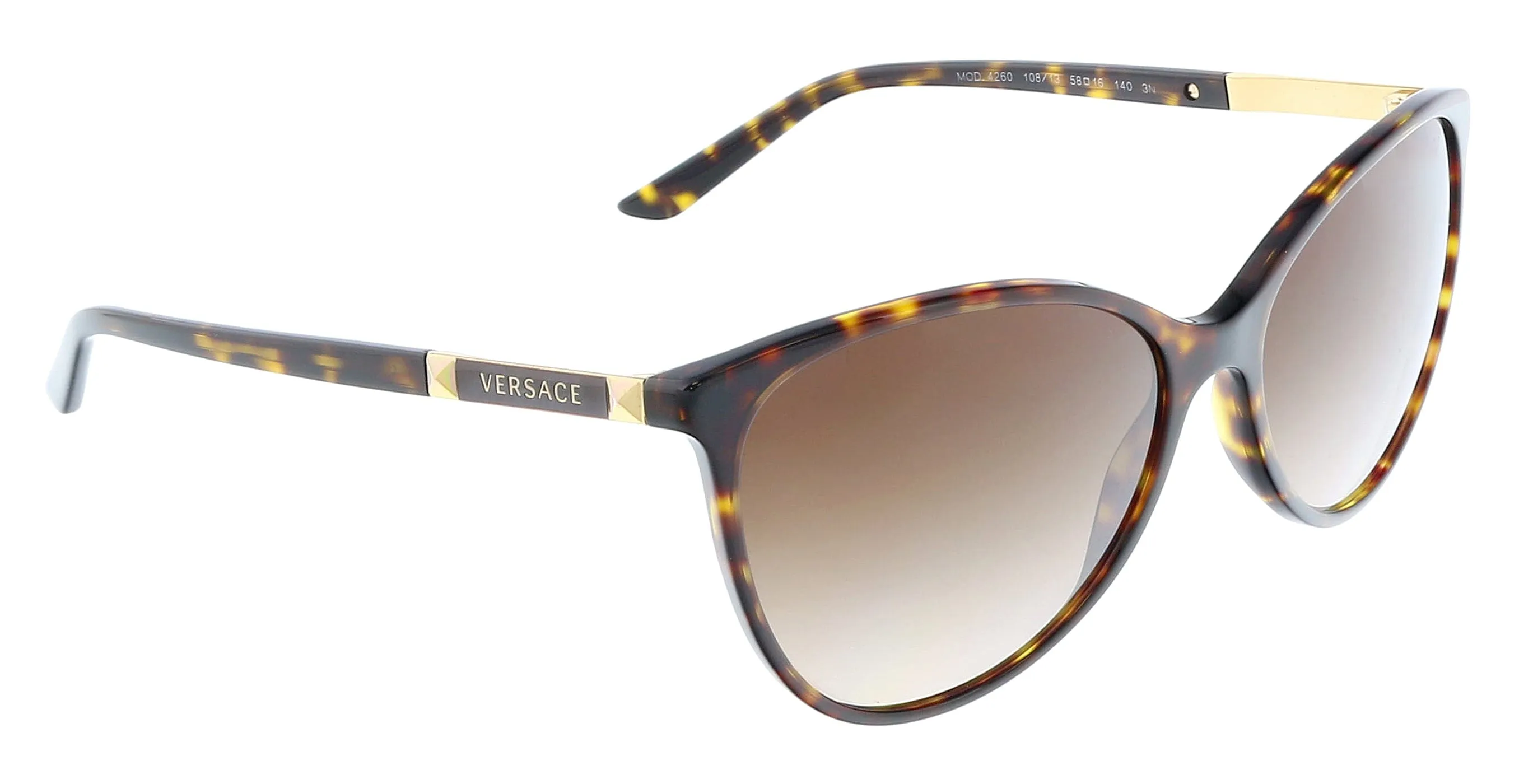 Versace 0VE4260 108/13 Havana Cateye Full Rim Sunglasses